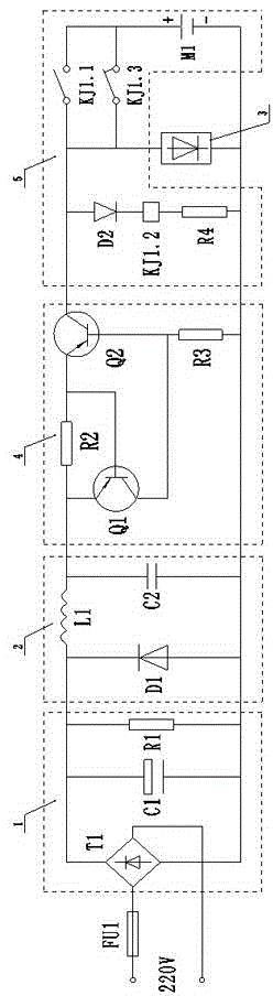 Drive circuit of agricultural tree fluorescent lamp with emergency power supply