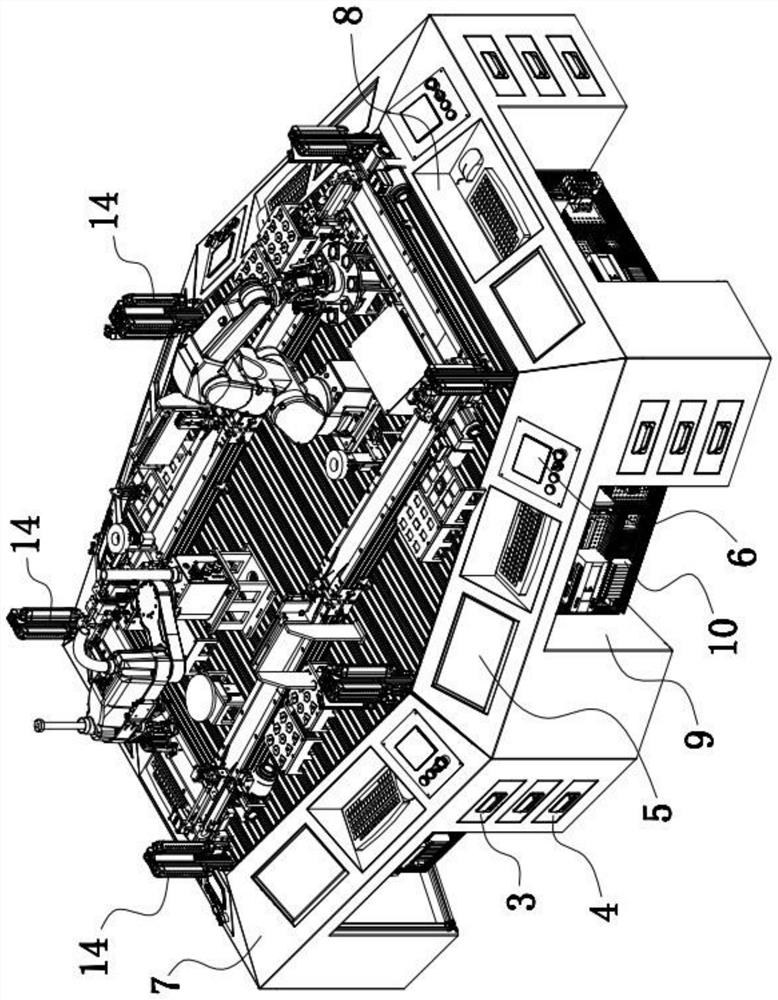 Spliced industrial scene application robot training practice platform