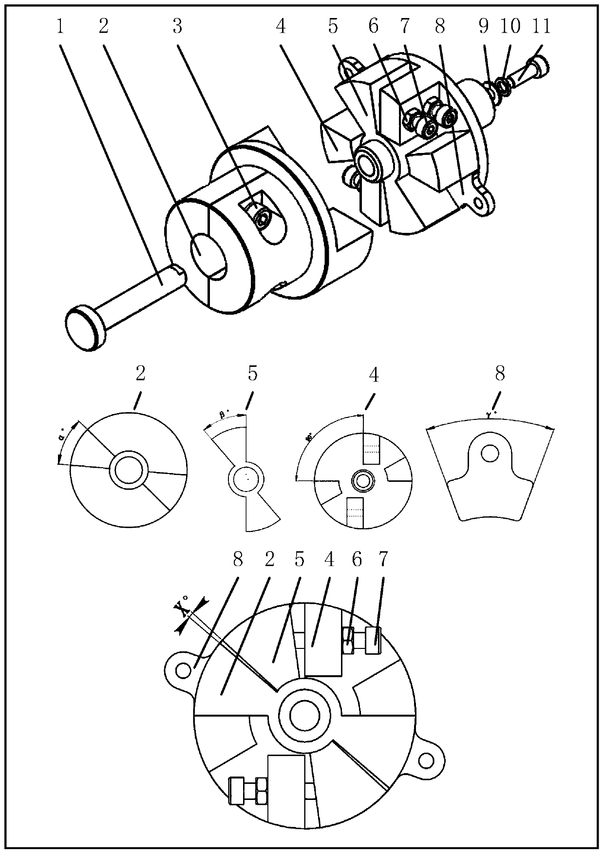 Servo system rotation clearance simulation device