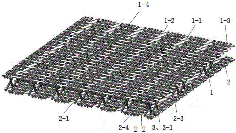 Plastic resin-impregnated three-dimensional hollow platelike woven fabric