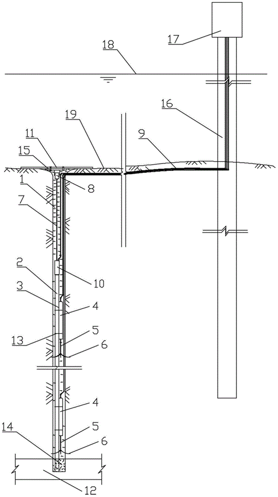 Underground preloading settlement monitoring system