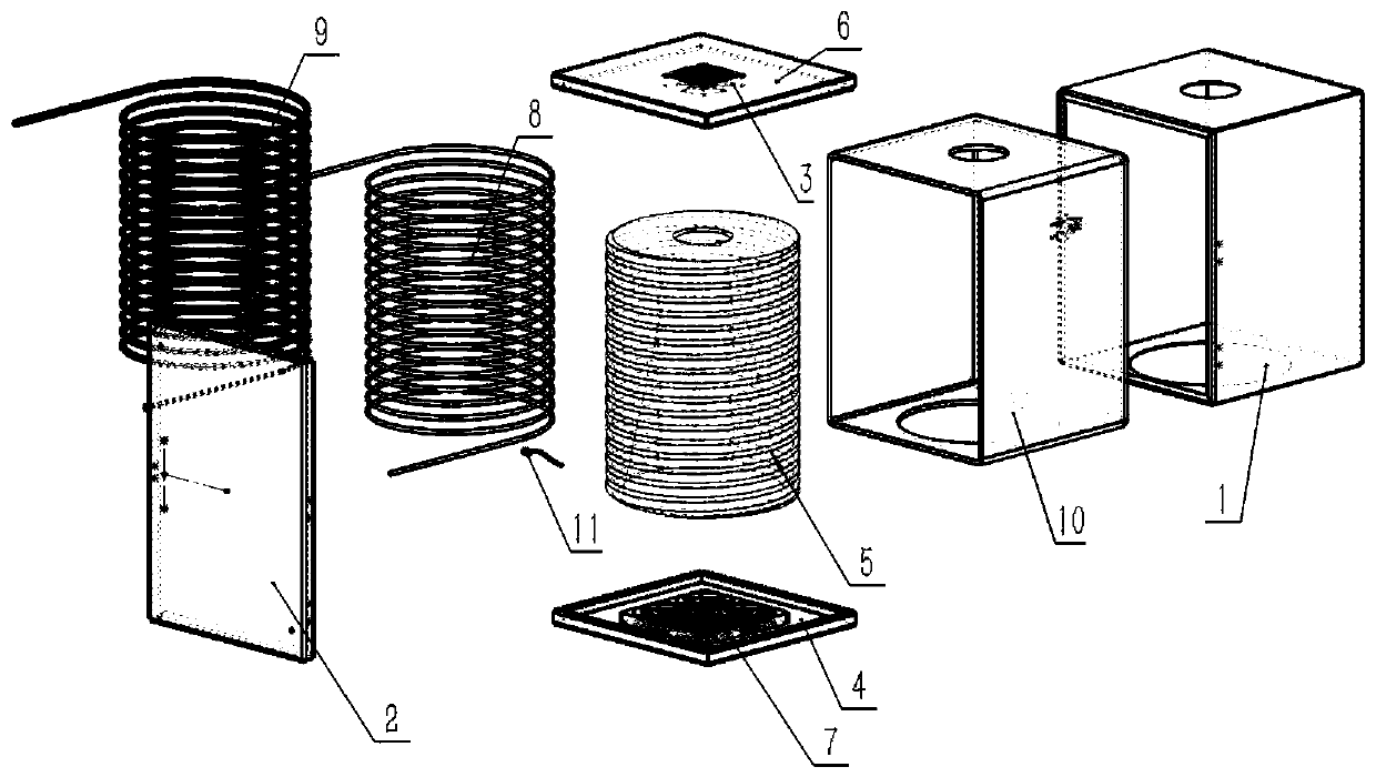 Chromatographic column device capable of rapidly increasing and reducing temperature