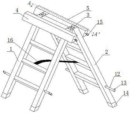 Extension frame type trestle ladder