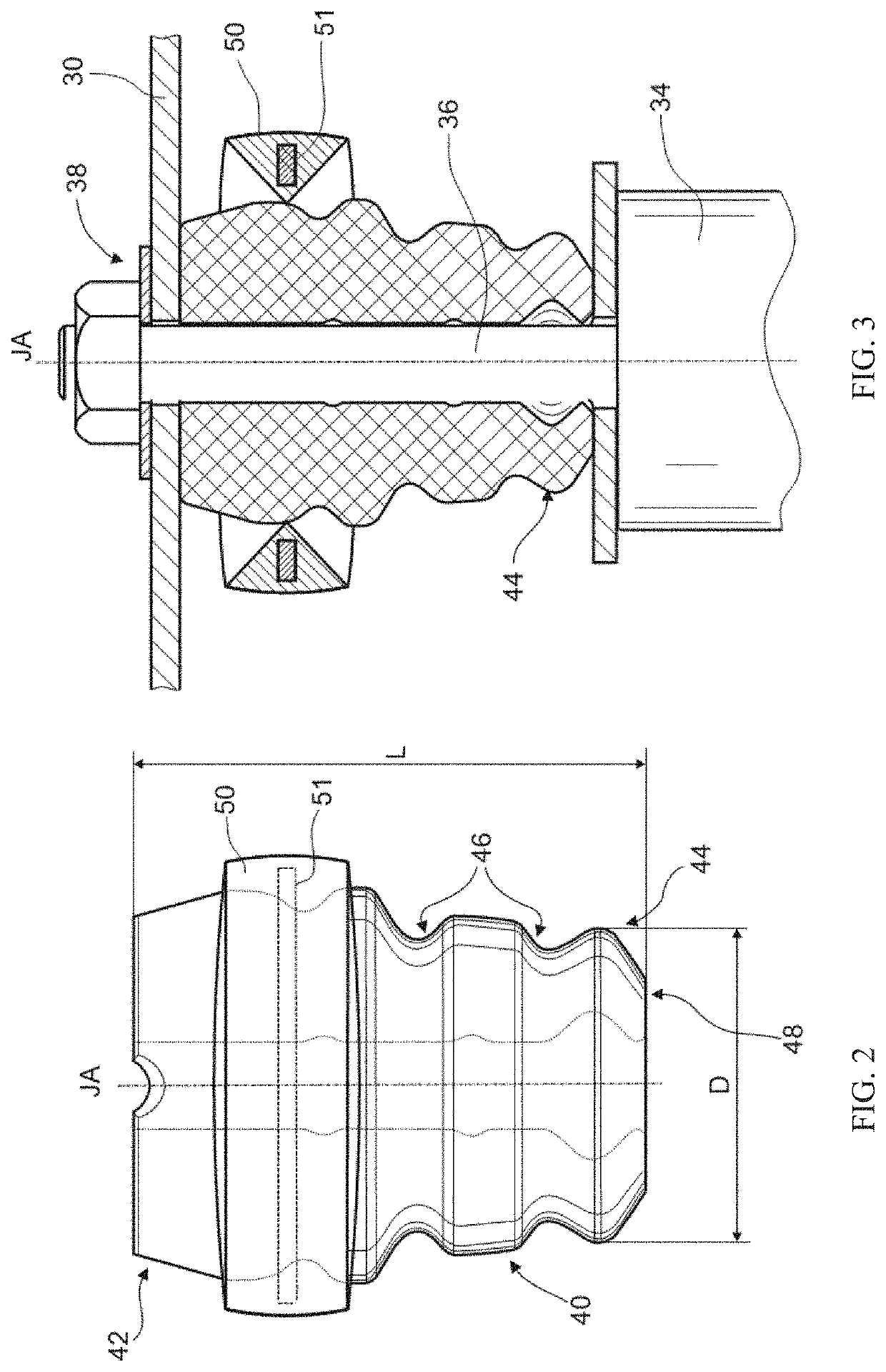 Dual rate jounce bumper and a vehicle comprising the same