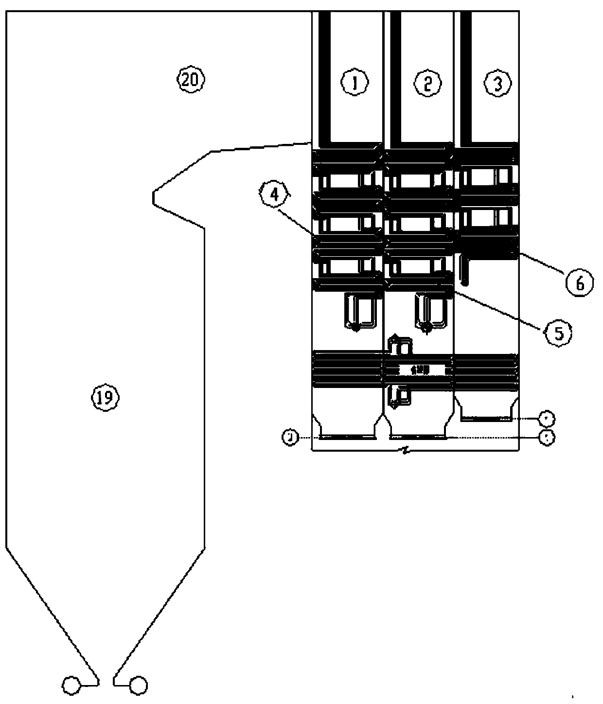 Arrangement structure of tail flue of a double reheat boiler