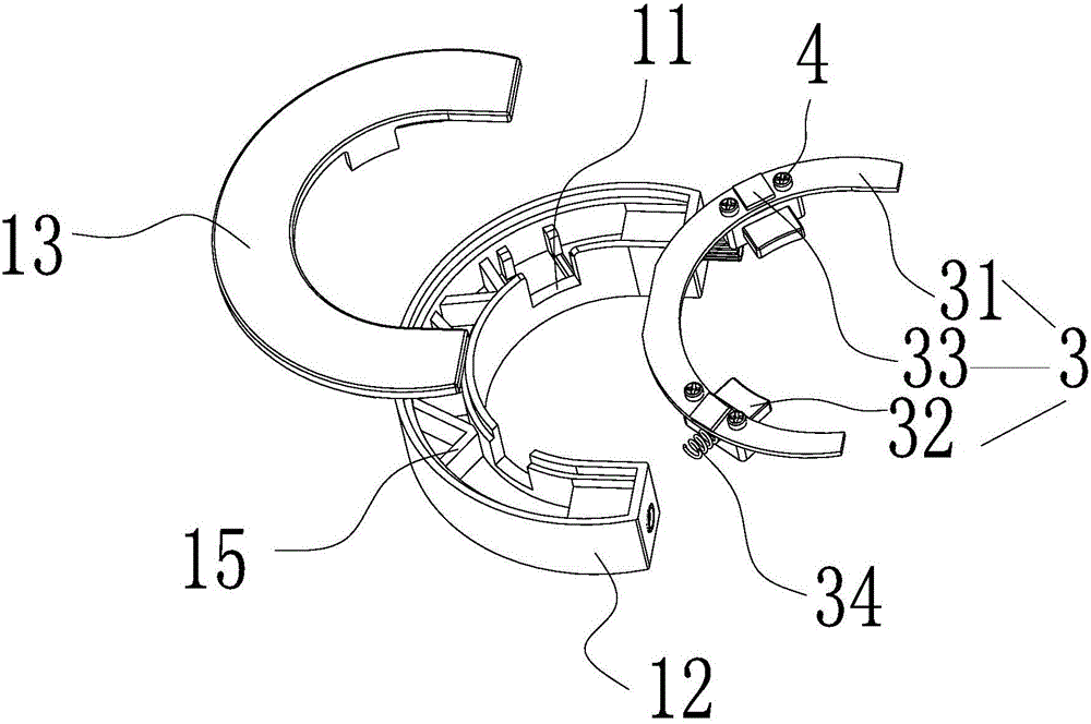 Annular passive contact type built-in temperature measuring device