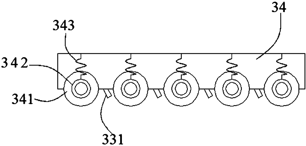 Assembly line-type kiwifruit peeling and slicing device