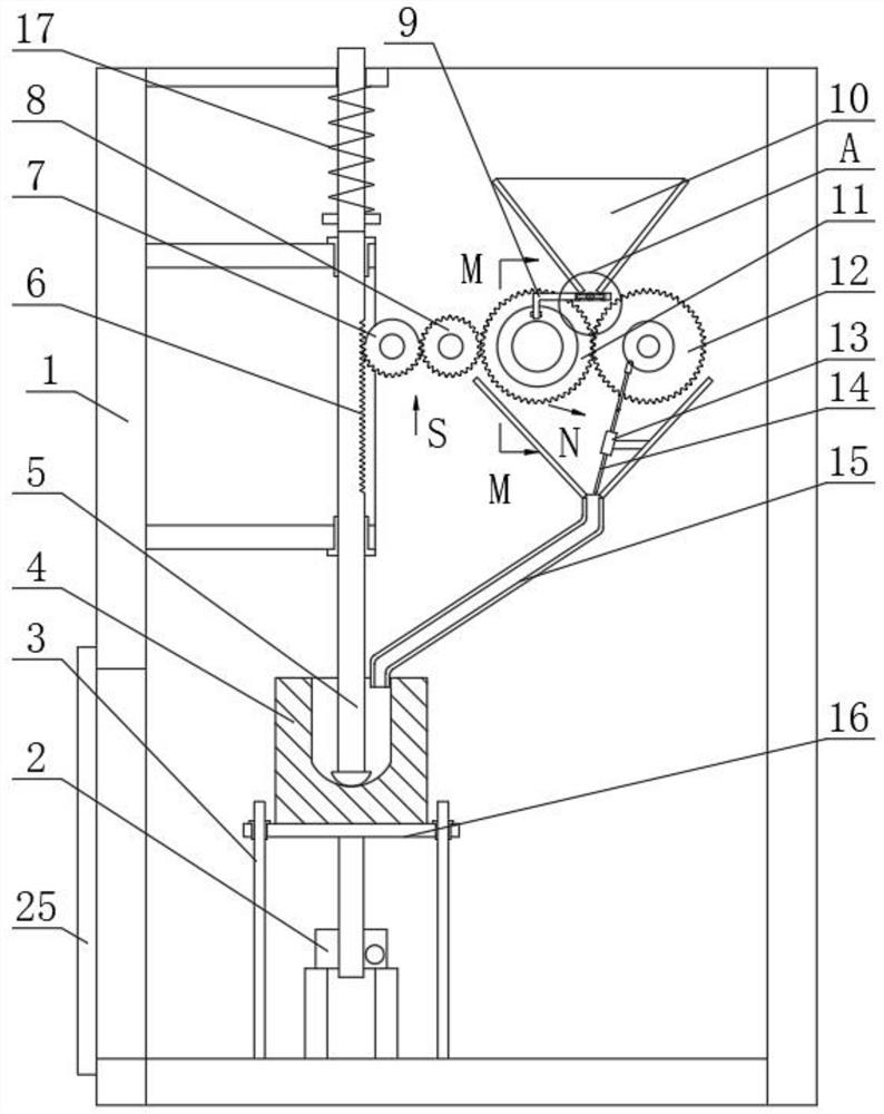 Intermittent feeding type tablet grinding device and using method thereof