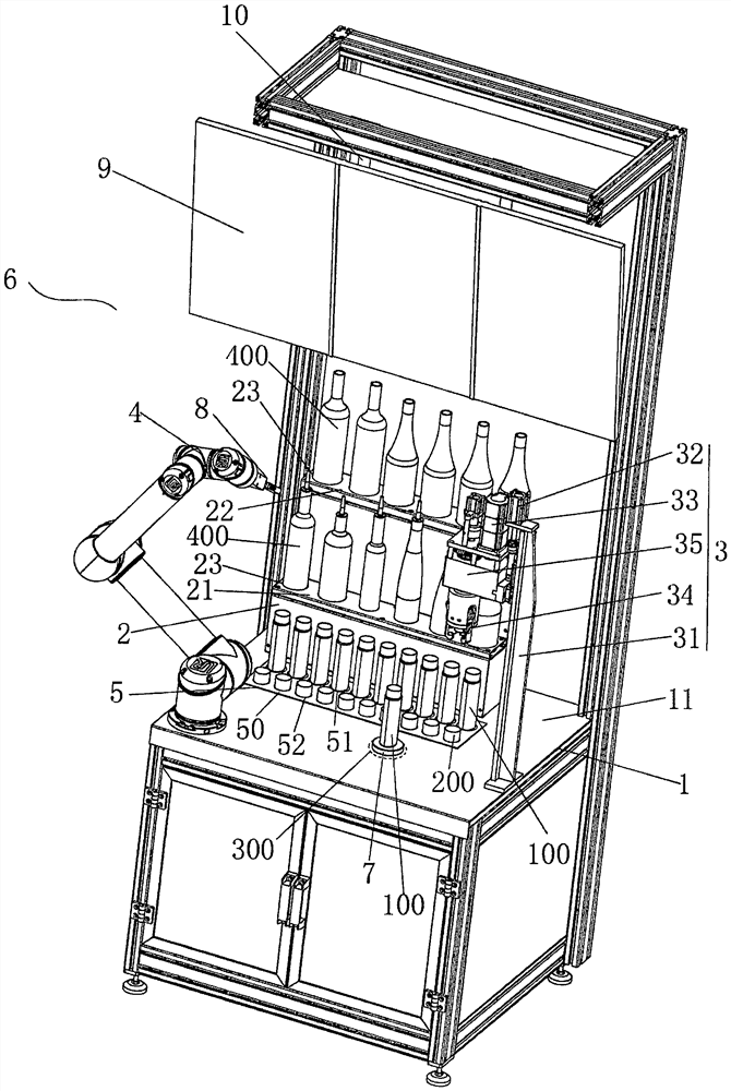 Production system for blending and filling bottled milk tea beverages on site through robot