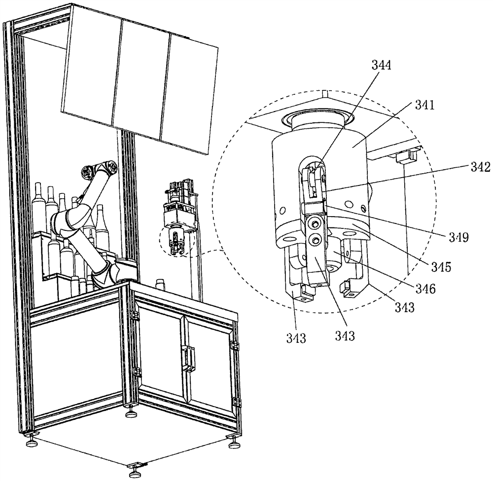 Production system for blending and filling bottled milk tea beverages on site through robot