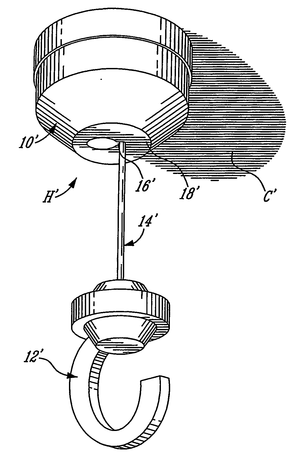 Vertically adjustable device for suspending an article from a ceiling