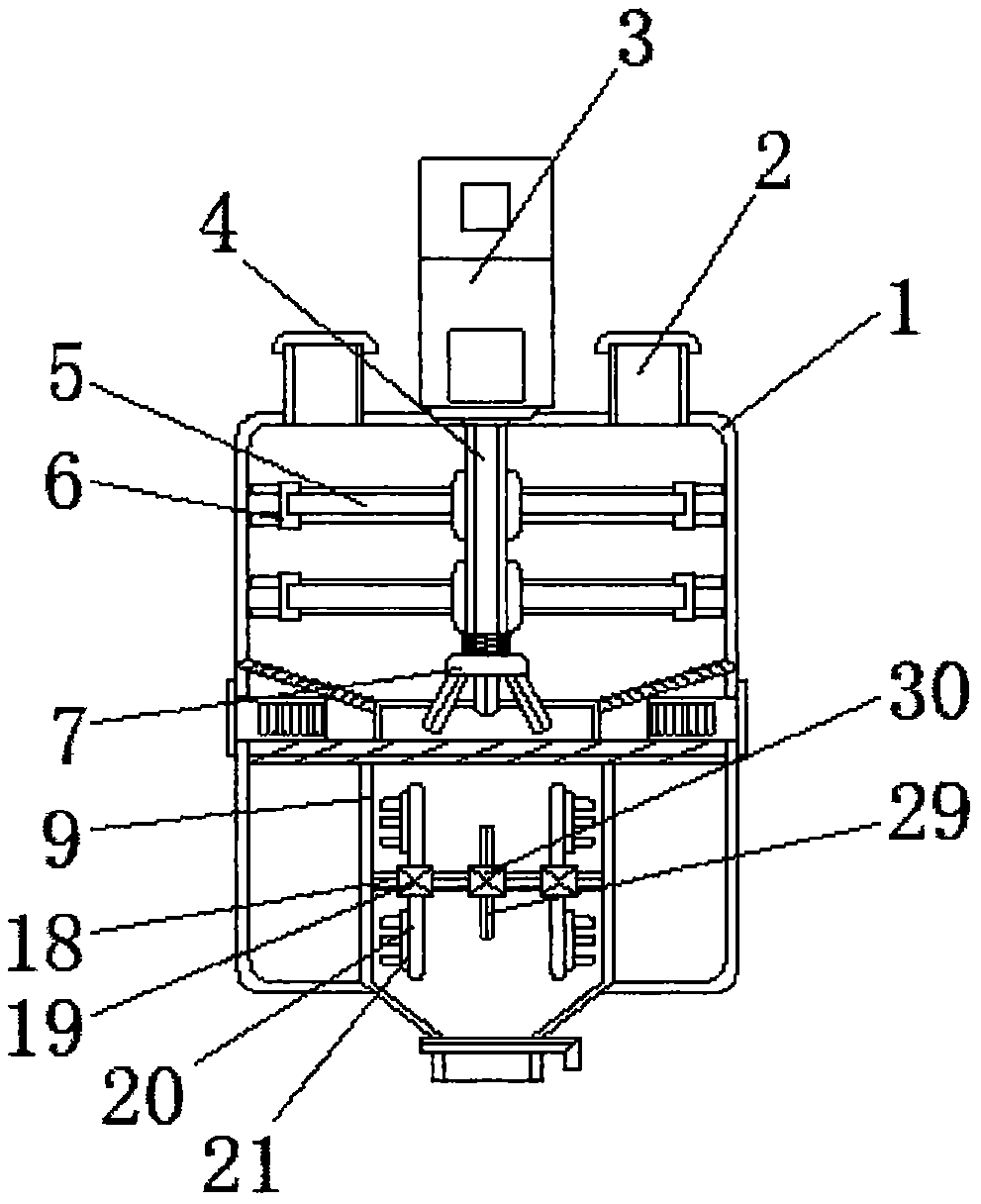 Mixing and stirring device capable of uniformly heating for producing calcium silicate board