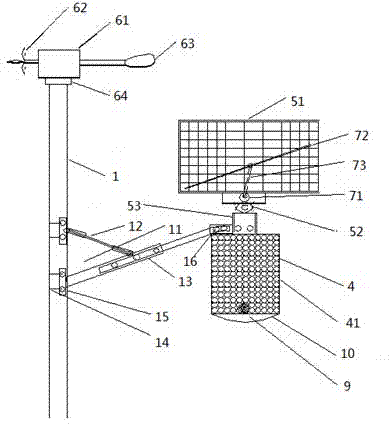 Multifunctional integrated solar energy and wind energy monitoring street lamp