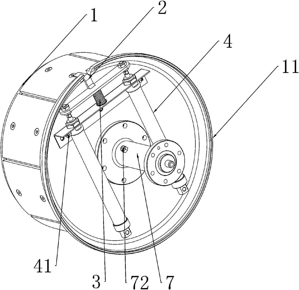 Automatic clamping telescopic winding device suitable for packing straps