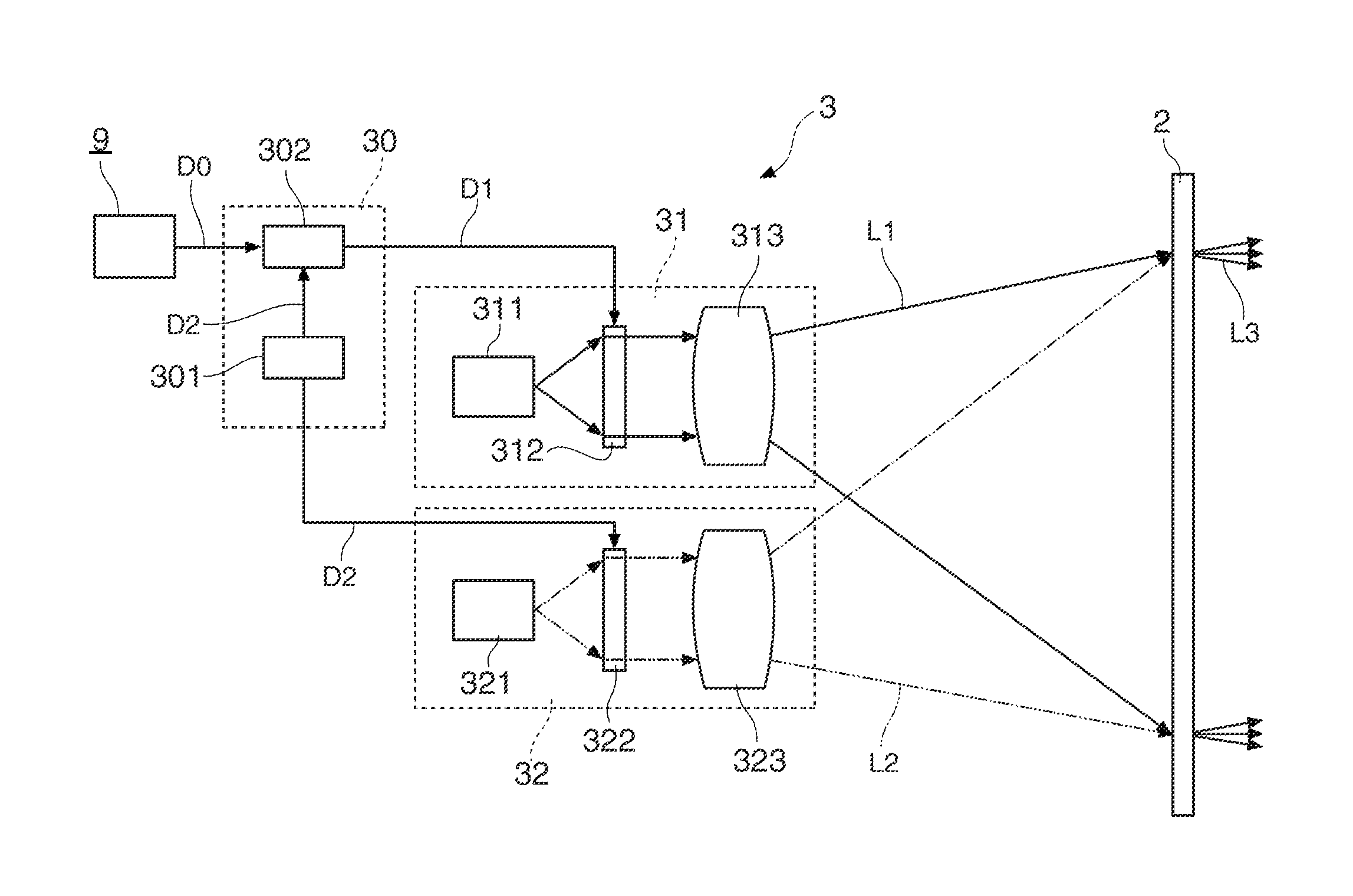 Display system, screen and projector