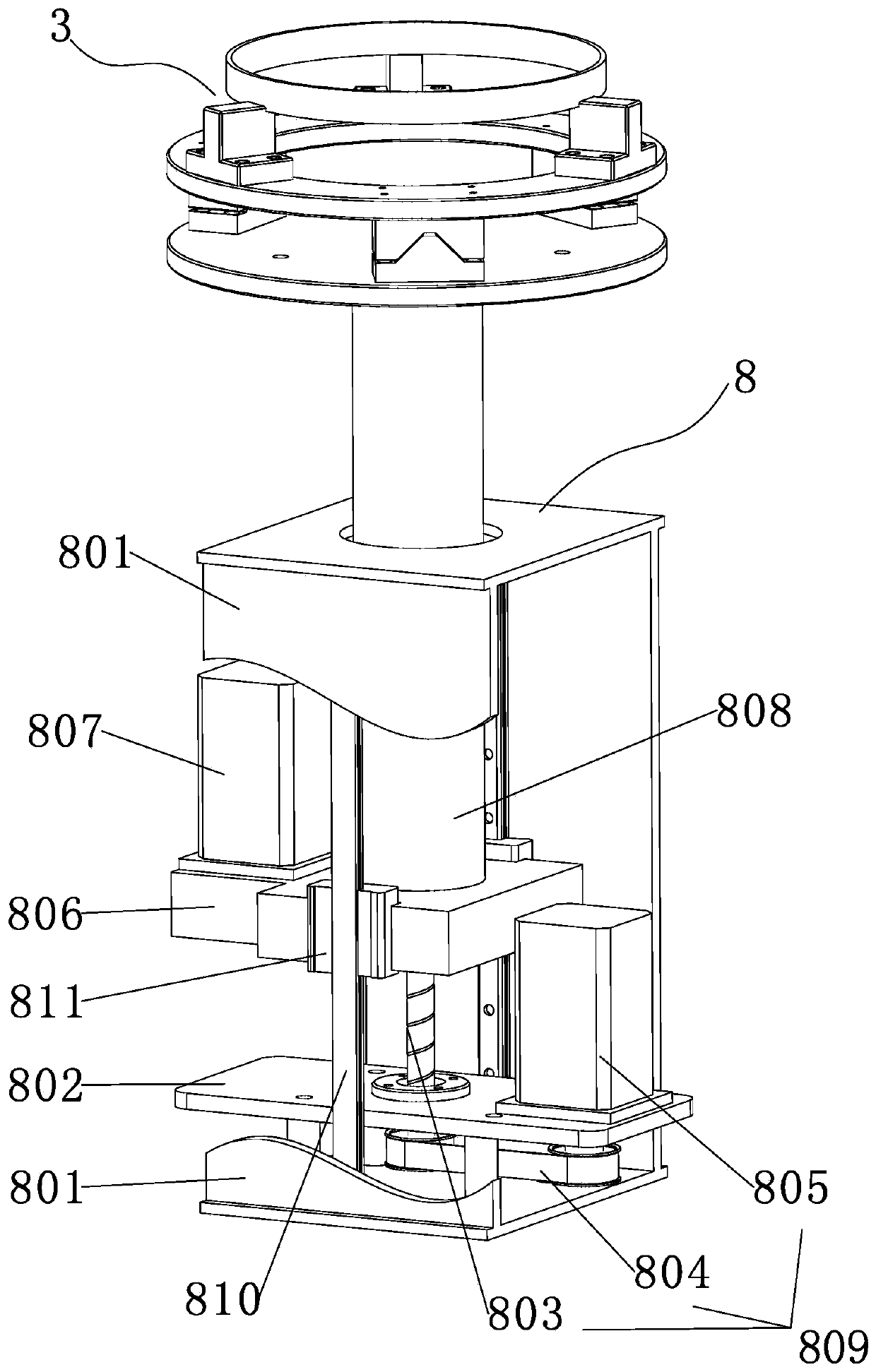 Automatic fire polishing machining device