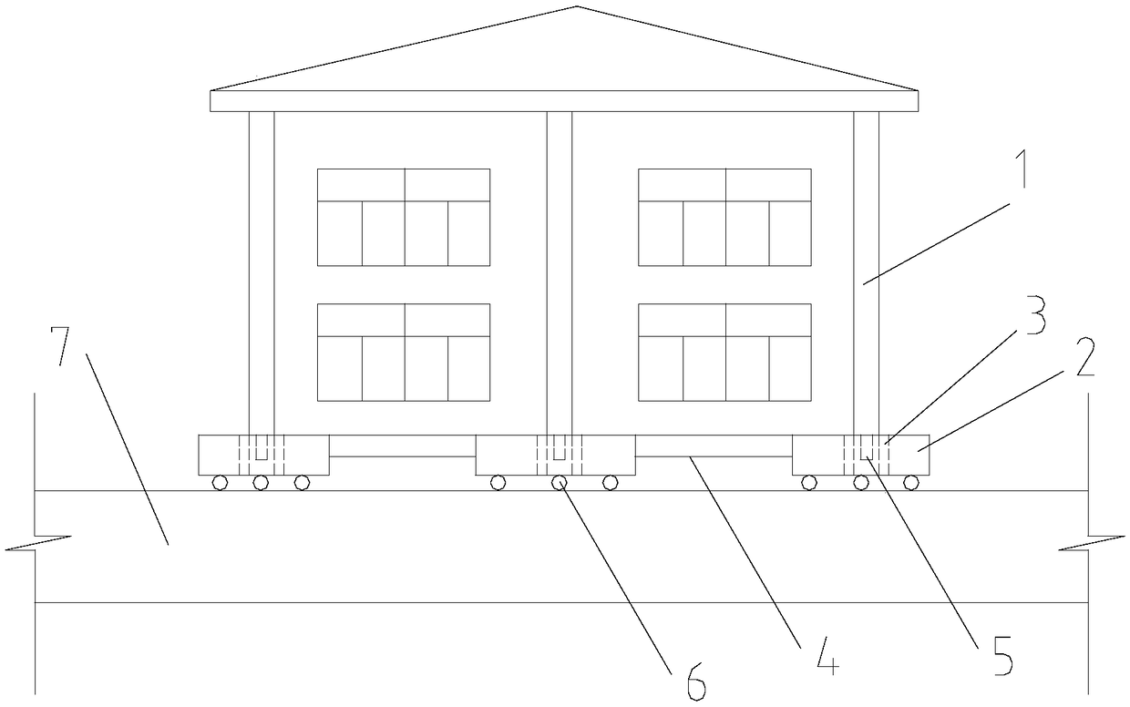 Method for realizing displacing and steering building through adjusting diameters of rolling shafts