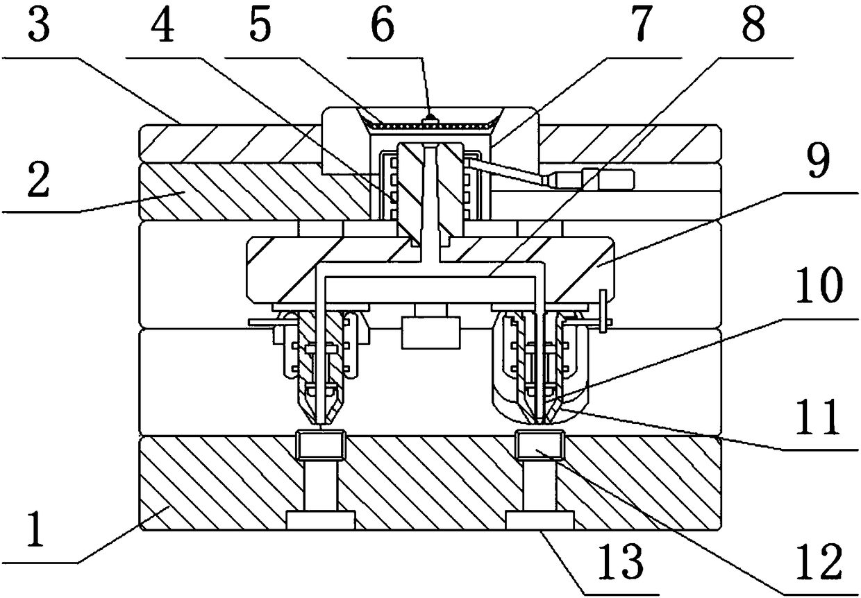 Hot runner mold with multipoint hot gate