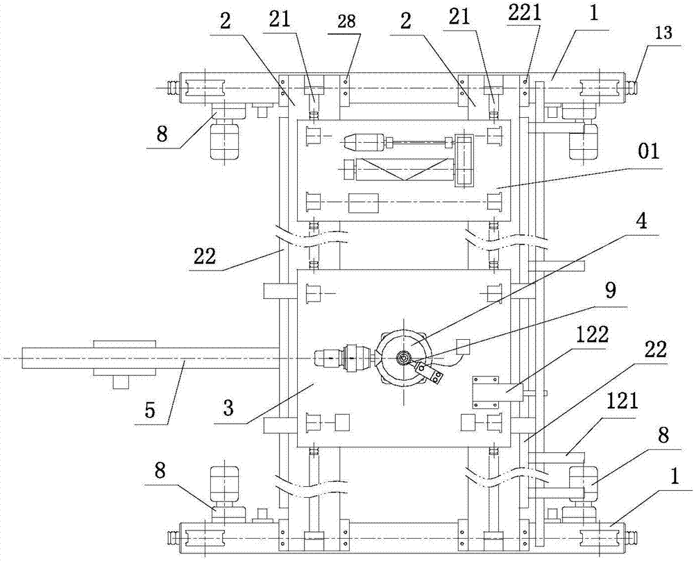 Cantilever crane provided with lifting trolley, reversed rolling wheel trolley and safety hook