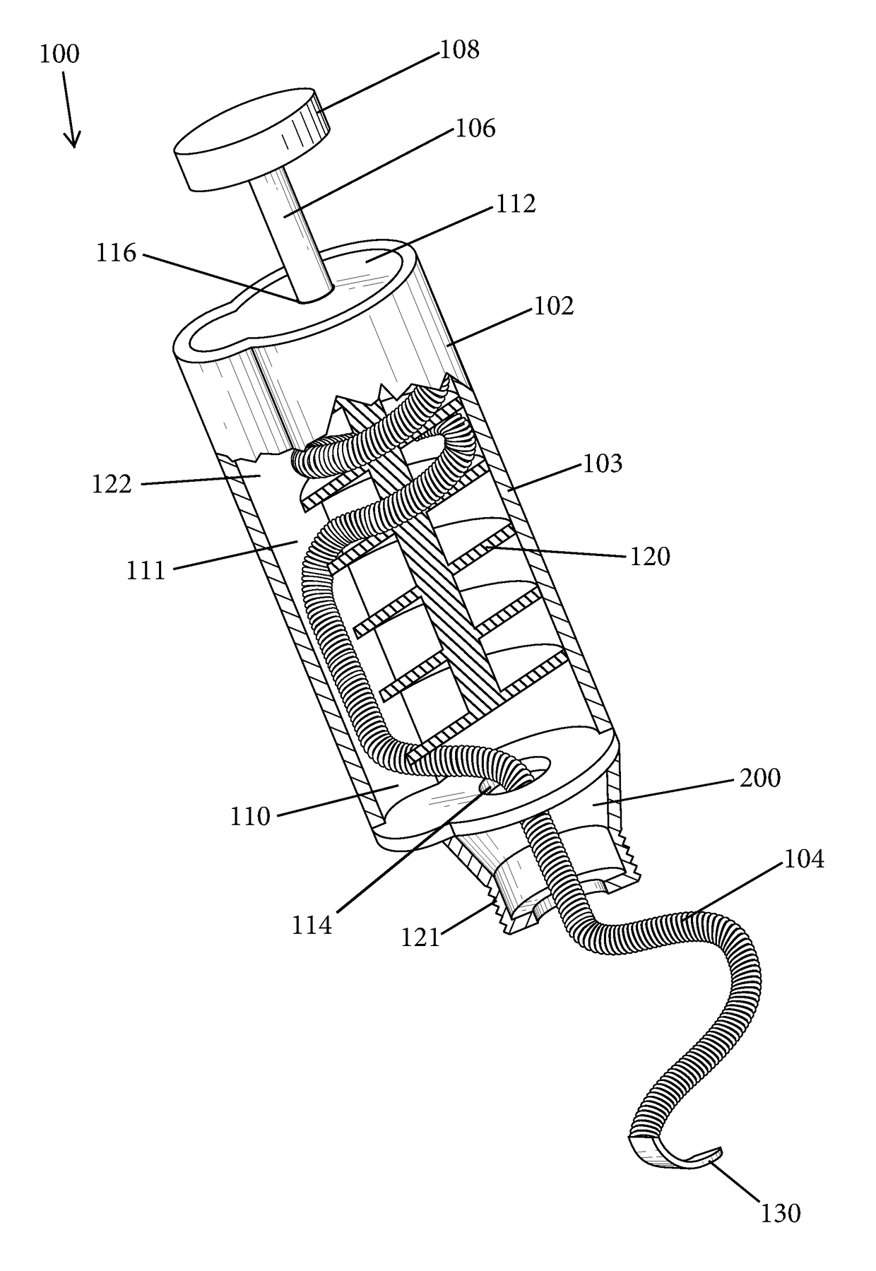 Auger arrangement for unclogging pipes