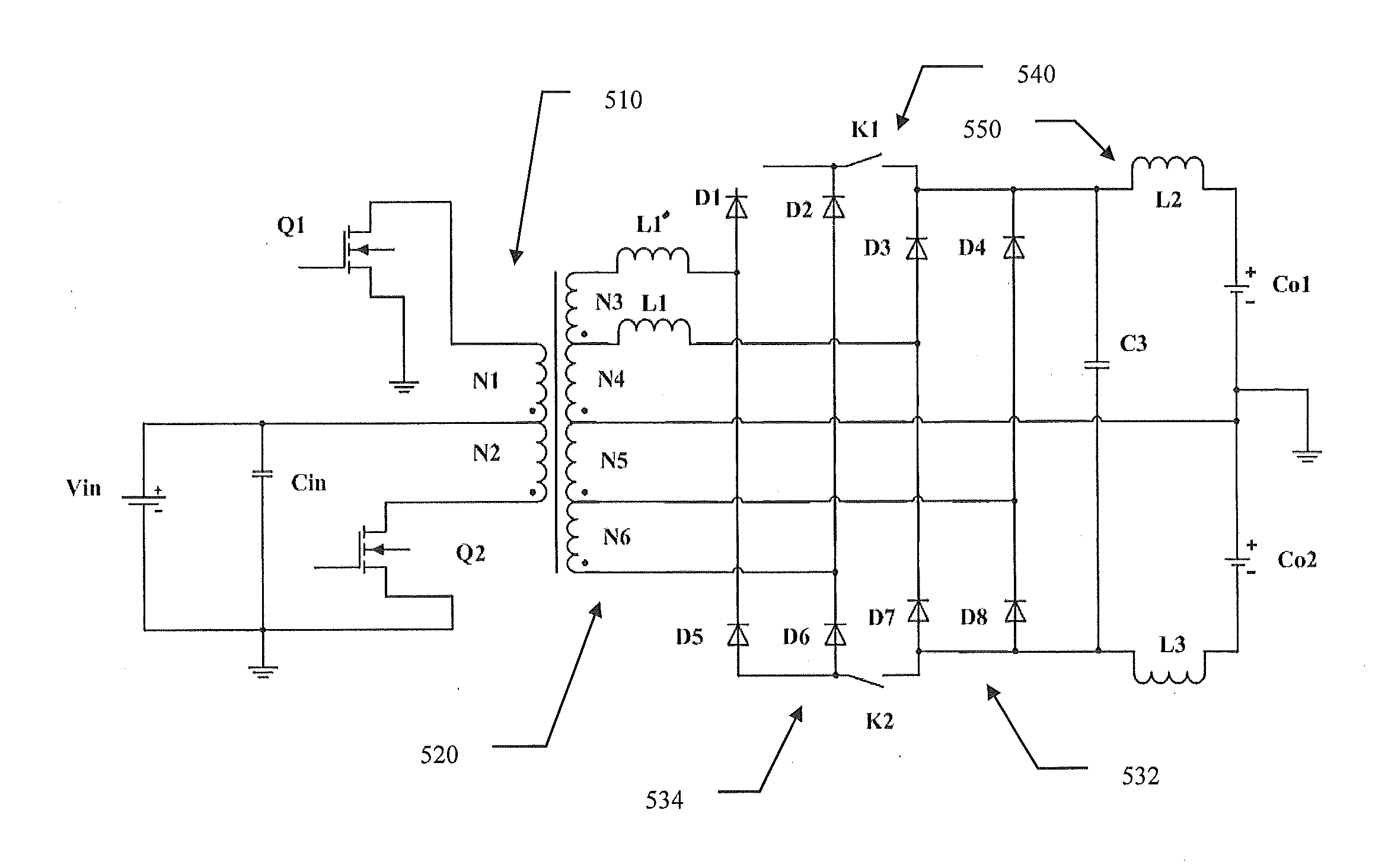 Quasi resonant push-pull converter and control method thereof