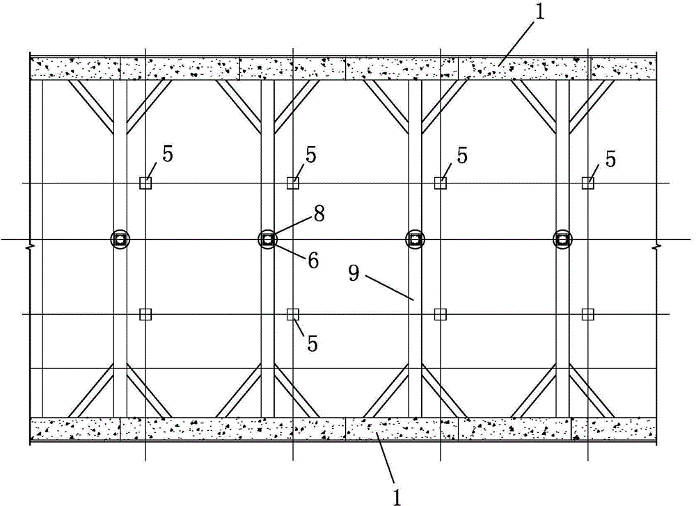 Construction method of structural system with structural floors as horizontal braces