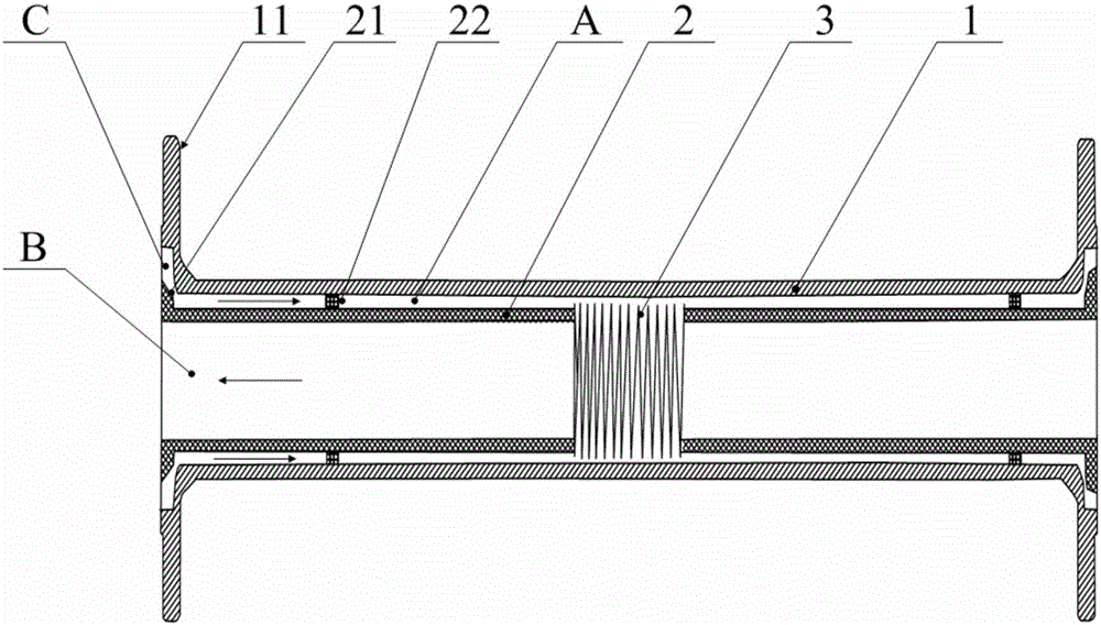 Straight pipeline for LNG return and liquid inlet