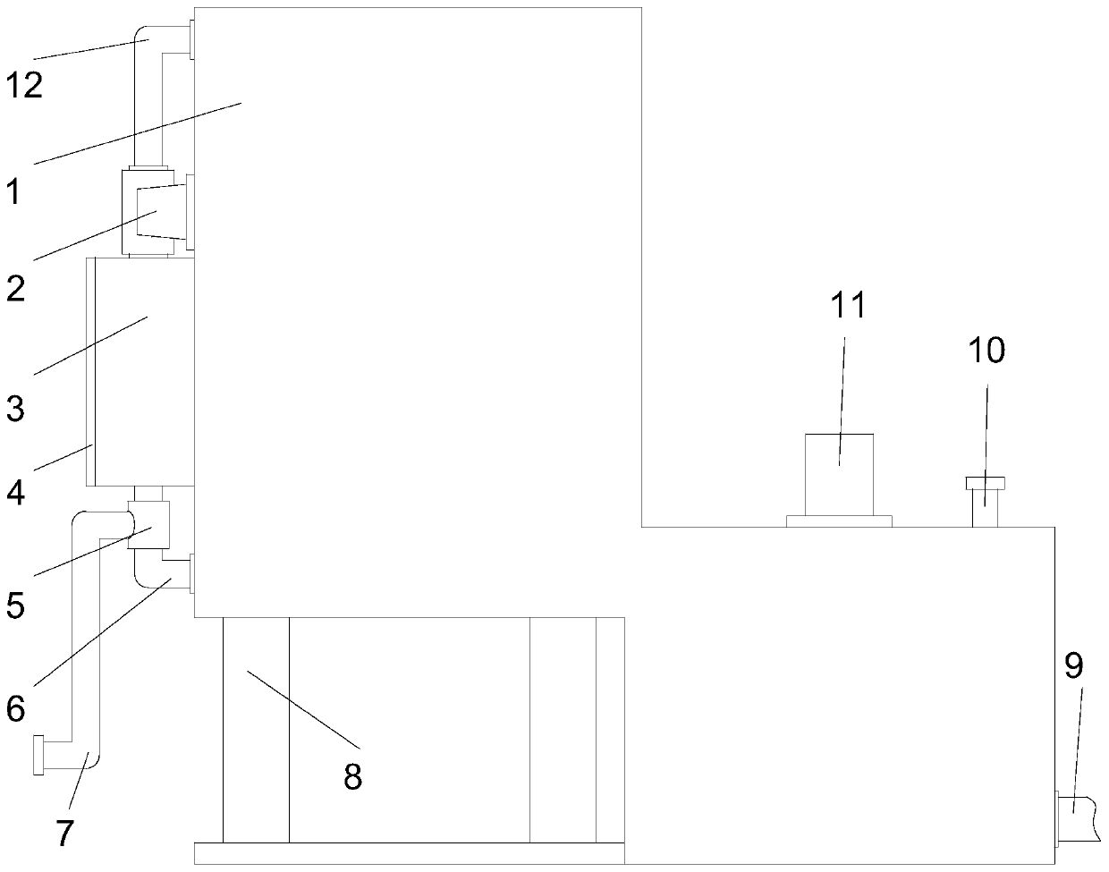 Filtering and purifying device for chemical wastewater treatment