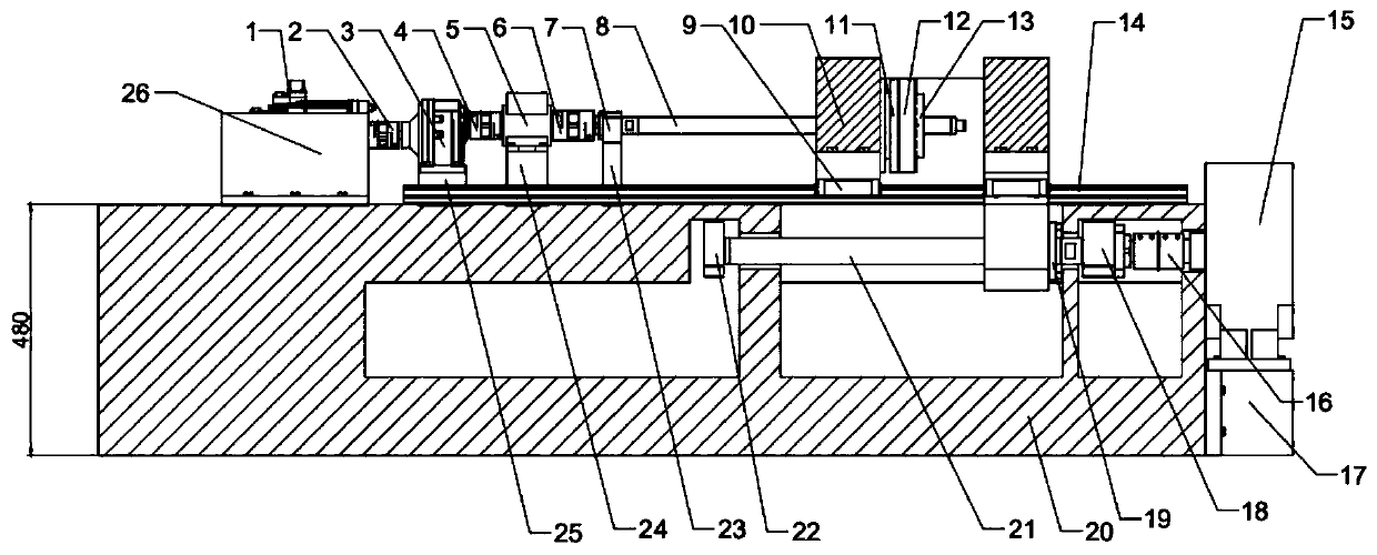 Limit load reliability test device for miniature ball screw pair