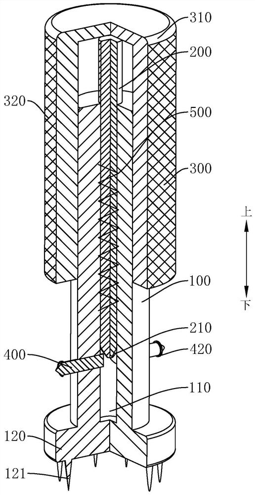 Shell rotary-type clamping needle fixing dental implant structure and use method