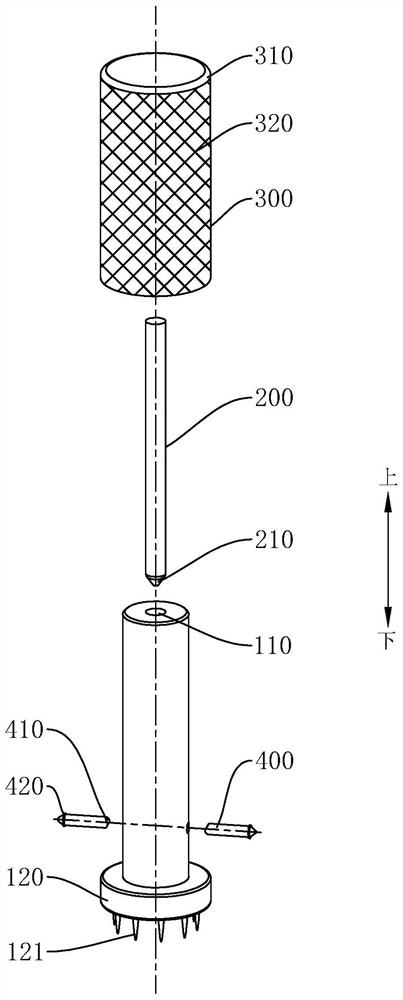 Shell rotary-type clamping needle fixing dental implant structure and use method