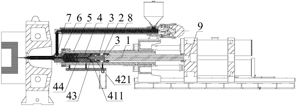 Glue injection plunger head and glue injection device