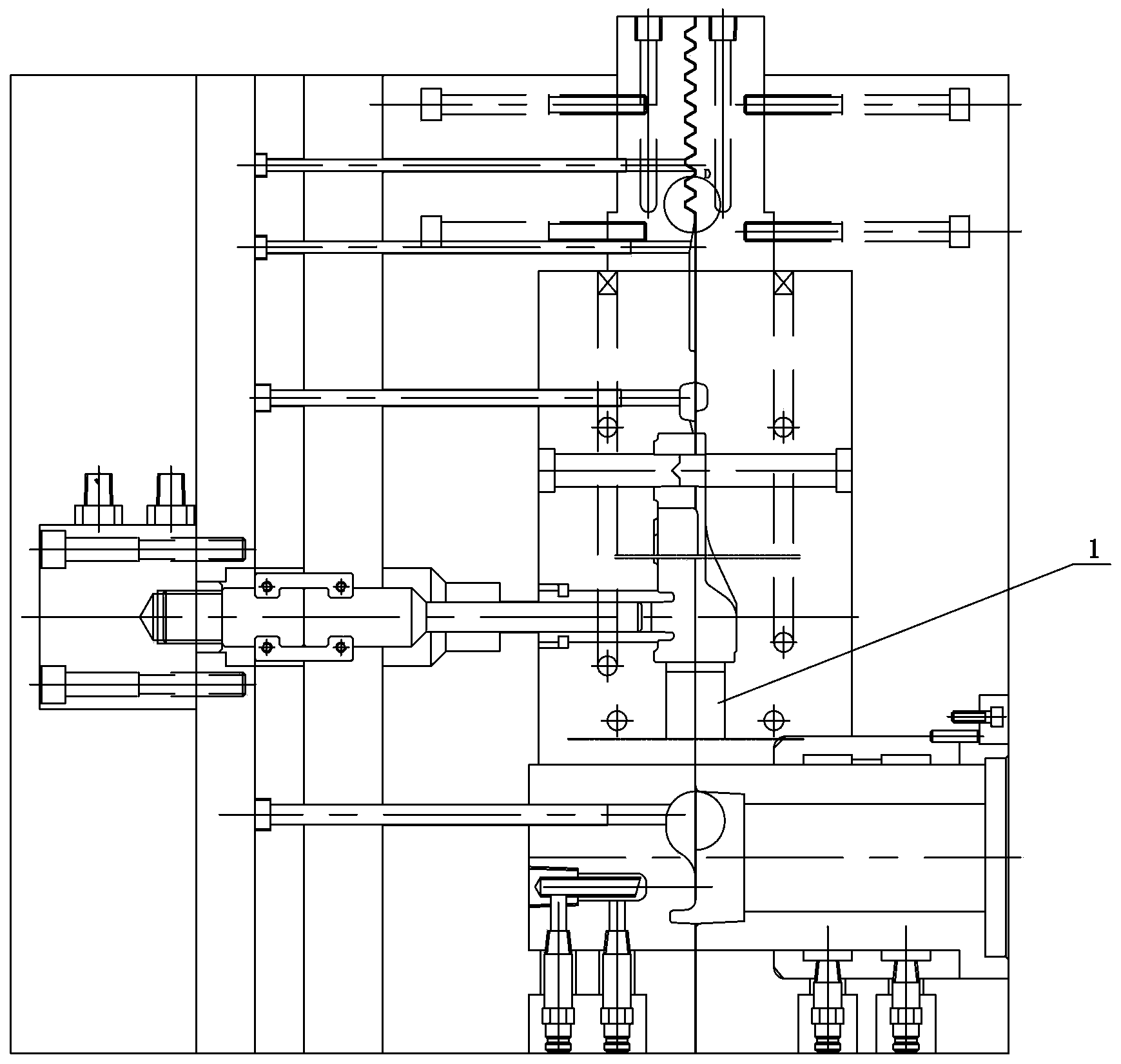 Die-casting mould casting method and flow gate of die-casting mould