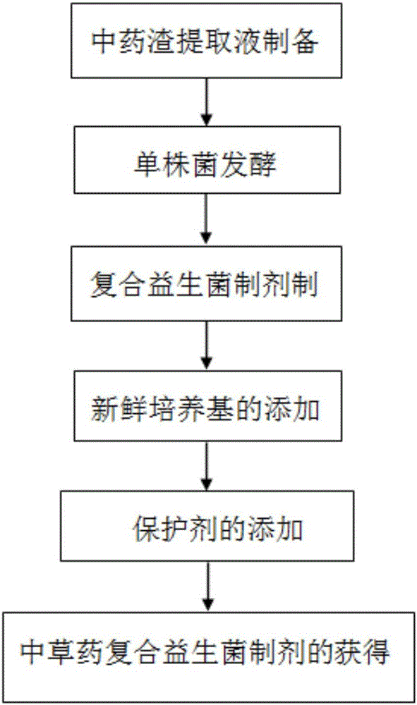 Novel aquaculture Chinese herbal medicine composite probiotics preparation and preparation method thereof