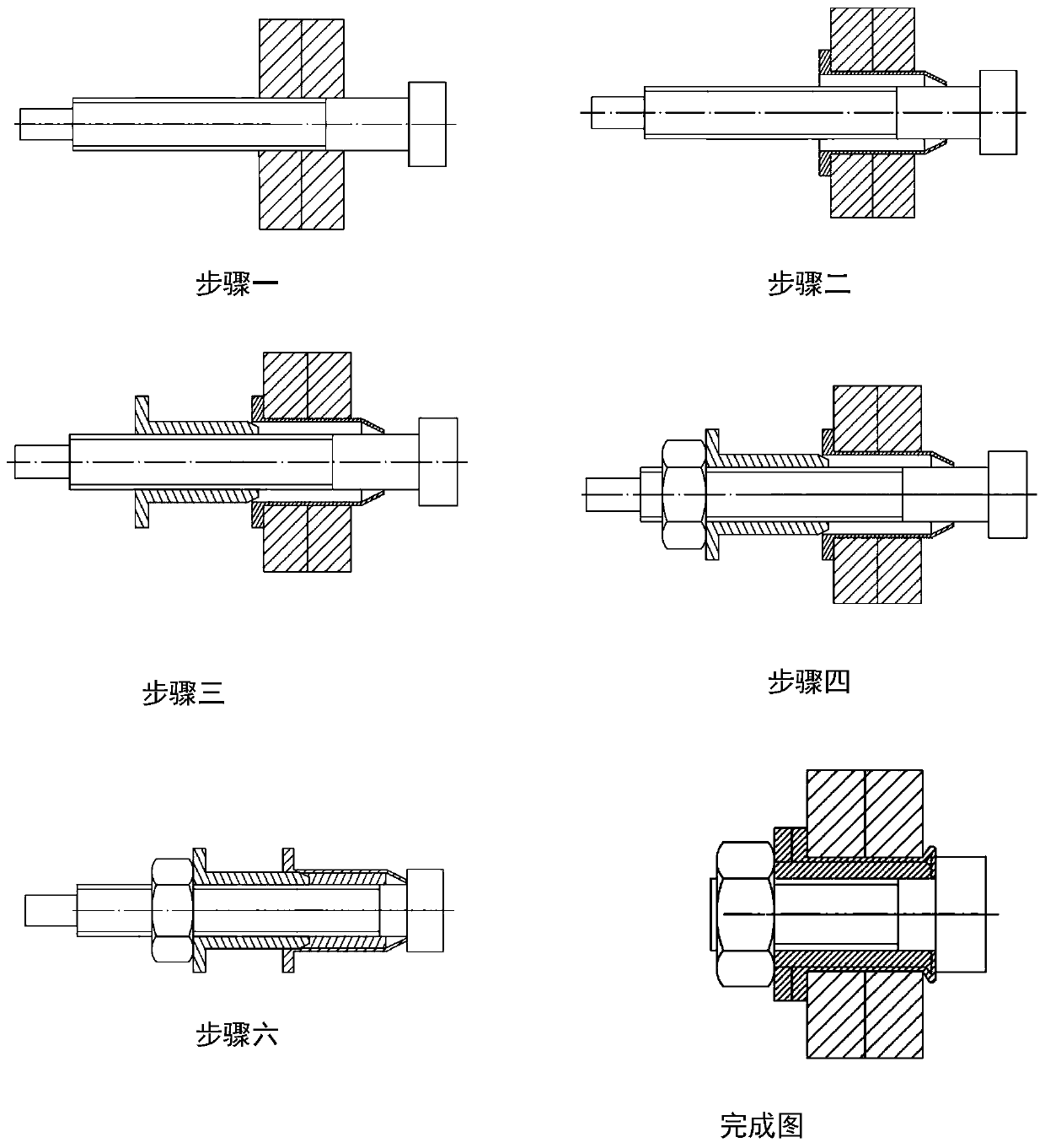 Single-side rivet pulling rivet structure and design method thereof