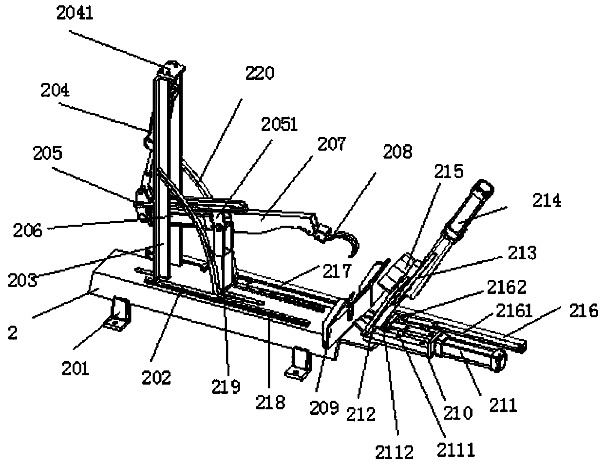 Tire dismounting equipment based on vertical simple assembly and using method thereof