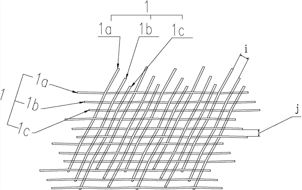 Combined-type fiber gridding rib layer product and preparation method thereof