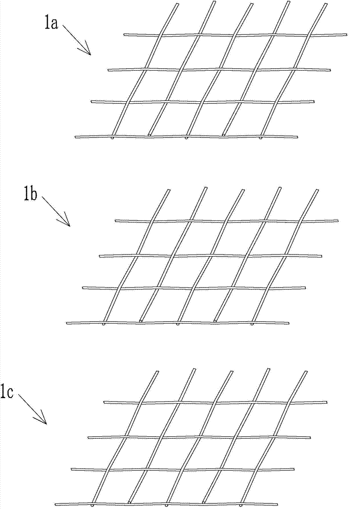 Combined-type fiber gridding rib layer product and preparation method thereof