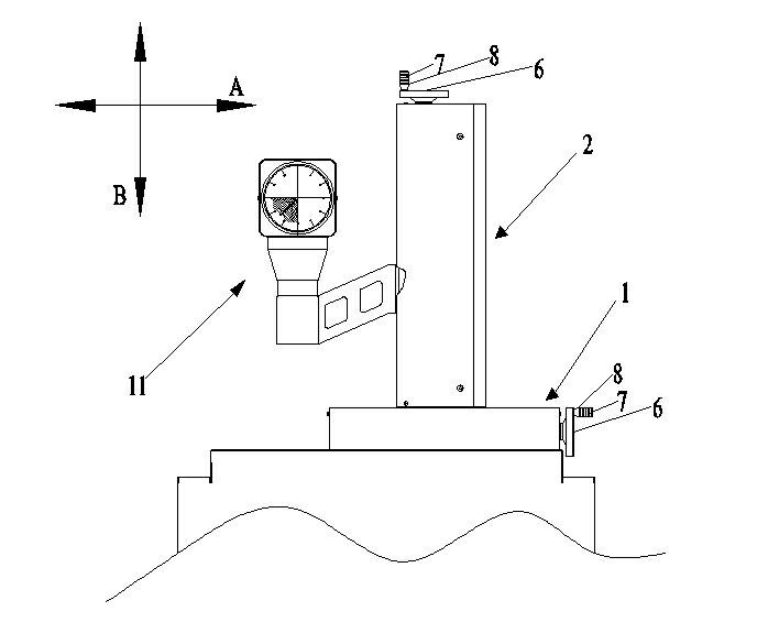 Position adjusting device for optical tool setting gauge projection system