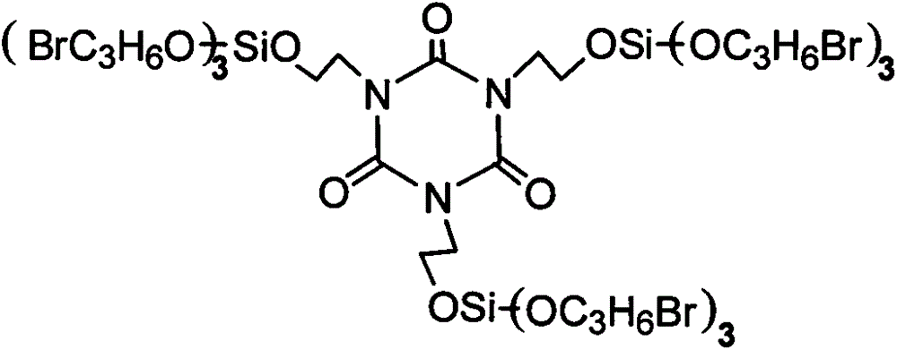 Flame retardant tris(hydroxyethyl) isocyanurate trisilicate propyl bromide compound and preparation method thereof