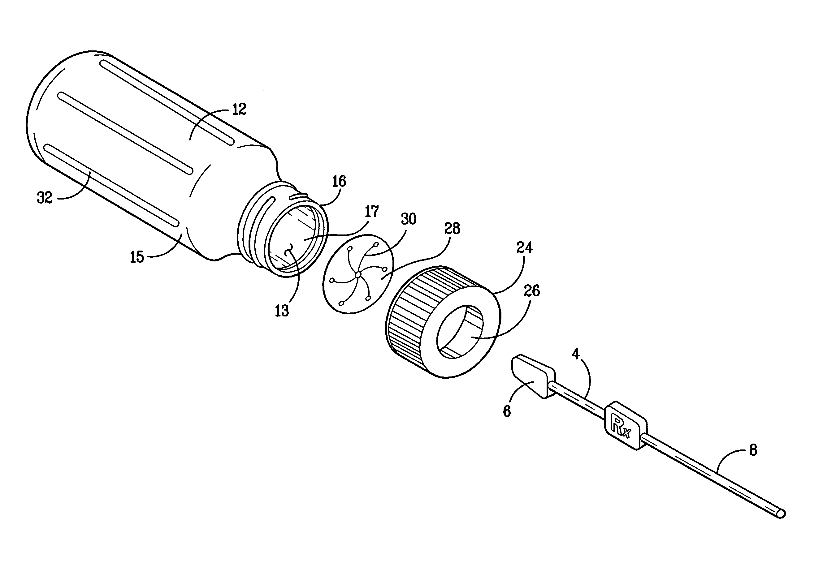 Portable container for disposing of a medicated oral dosage form