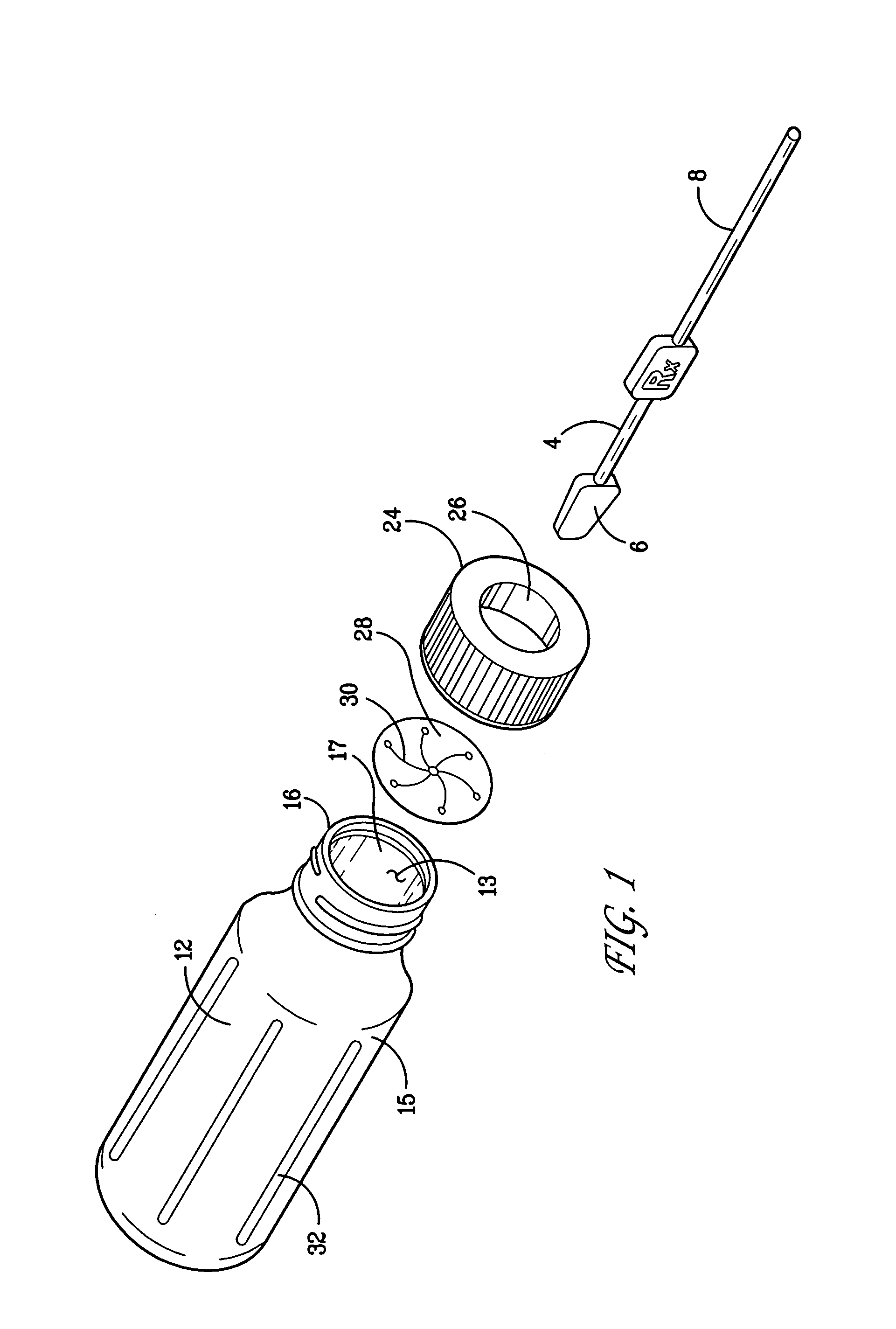 Portable container for disposing of a medicated oral dosage form