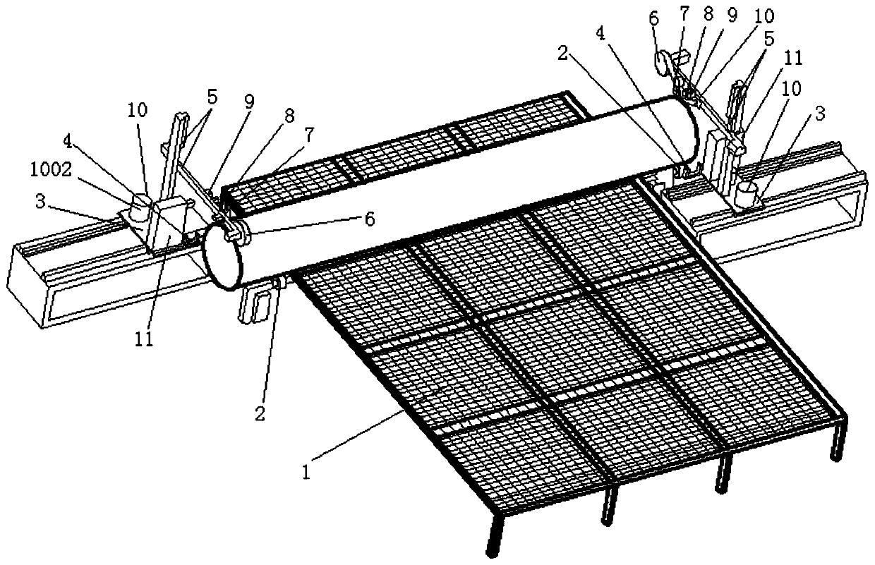 Automatic paper winding device for protecting anticorrosive coating at one end of oil gas steel pipe