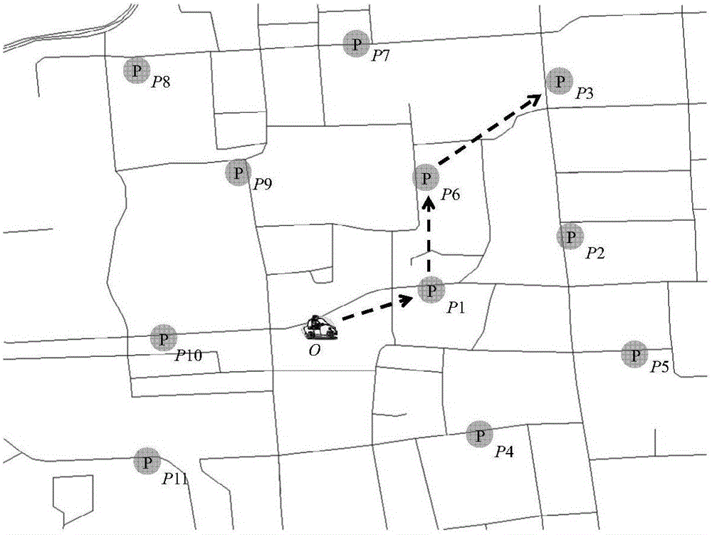 Taxi passenger-searching path recommendation method based on information entropy