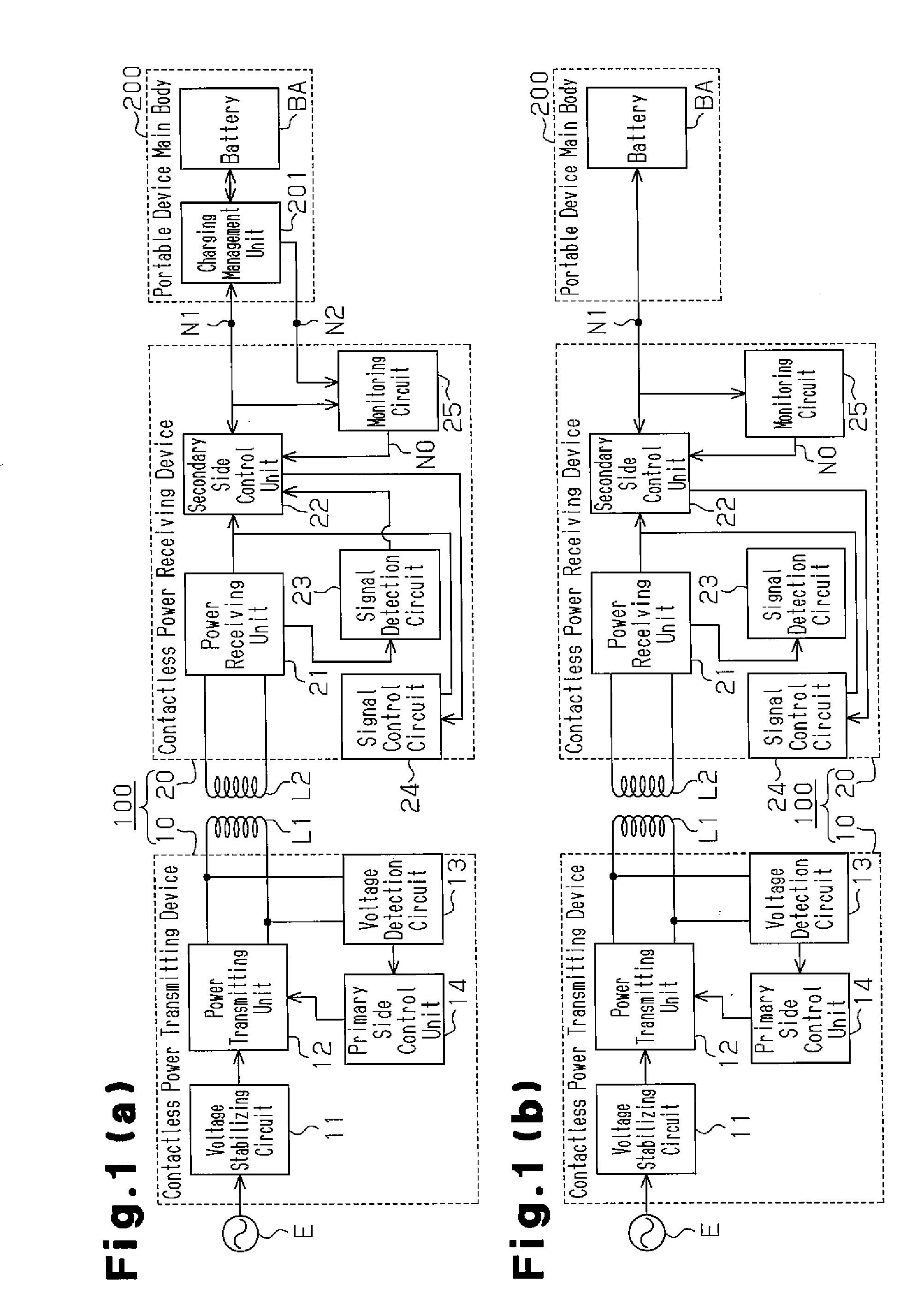 Contactless power receiving device, and contactless charging system