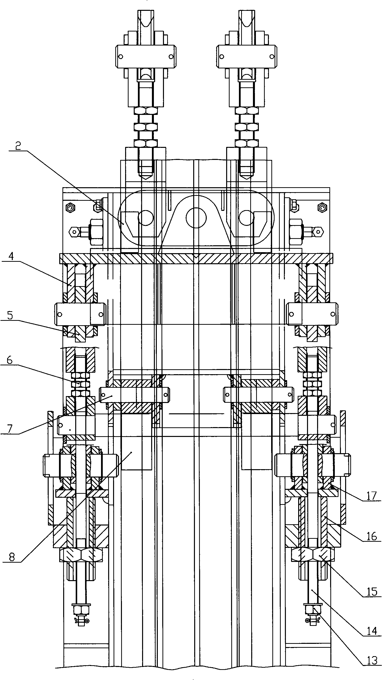 Sublance trolley anti-falling mechanism