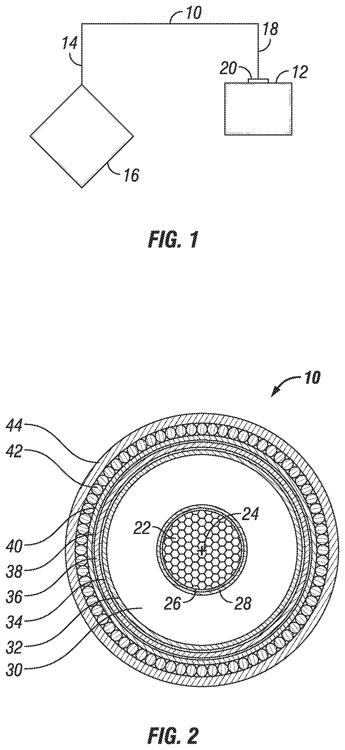 Power cable with non-conductive armor