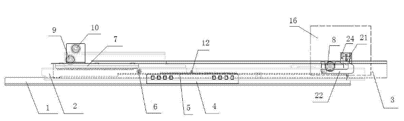 Extraction guide device of drawer