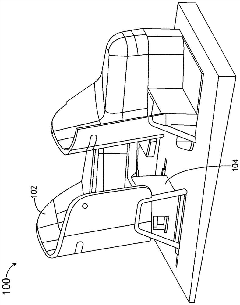 Translating, locking, and rotating leg rest mechanism