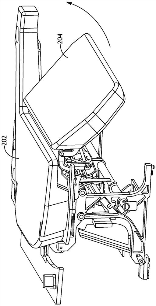 Translating, locking, and rotating leg rest mechanism